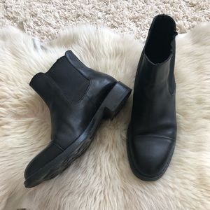 Black Genuine Leather Chelsea Boots